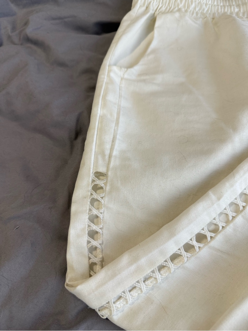 Women Elastic Waist Casual Pants - White - Picture 6 of 9